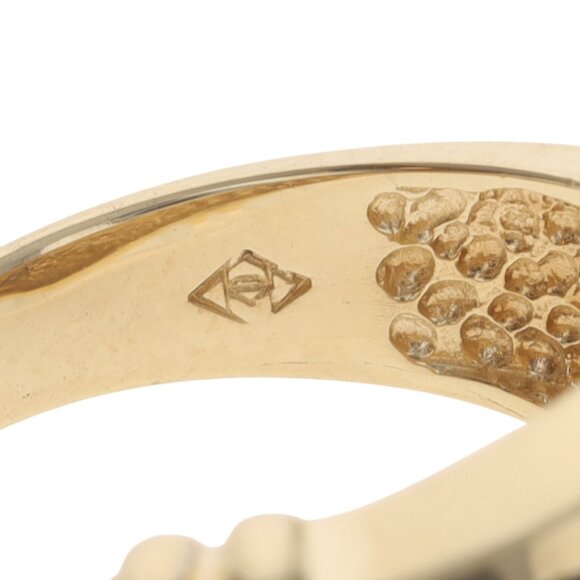 Yellow Gold Onyx Diamond Band - 14k .40ctw Zig-Zag Ring SZ 6 3/4 - Picture 7 of 7